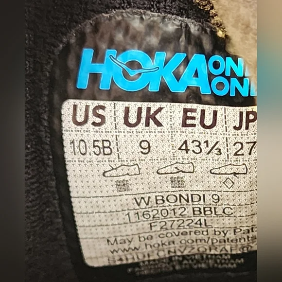 Size 10.5B - Women's HOKA BONDI 9 All Black - Picture 15 of 16